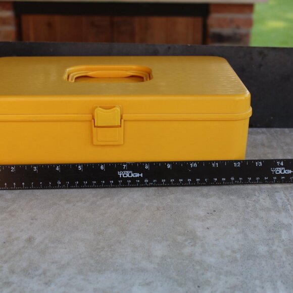 Vintage Wil-Hold Sewing Box โ Mustard Yellow โ Retro Craft Organizer - Picture 12 of 13
